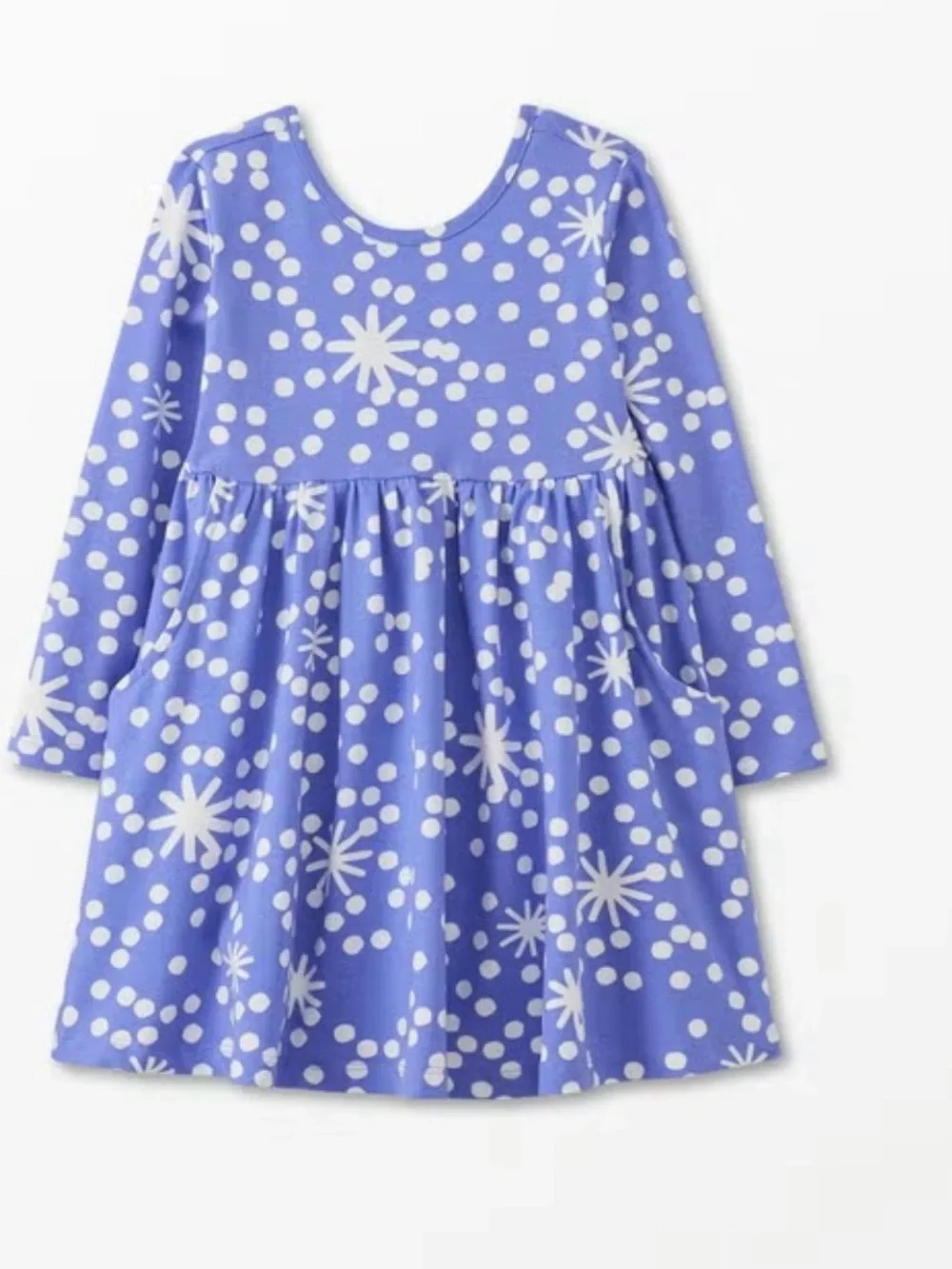 Hanna Andersson Long Sleeve Skater Dress  abstract stars print size 5